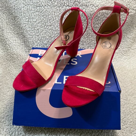 Trary 3" Block Heel Sandals in Rose Pink - Picture 2 of 10